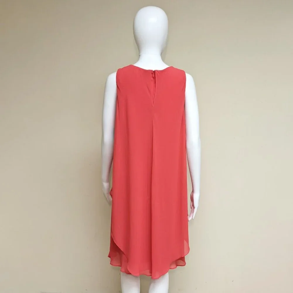 LAUREN RALPH LAUREN Chiffon Trapeze Tiered Midi Starfruit Dress NWT - Picture 4 of 5